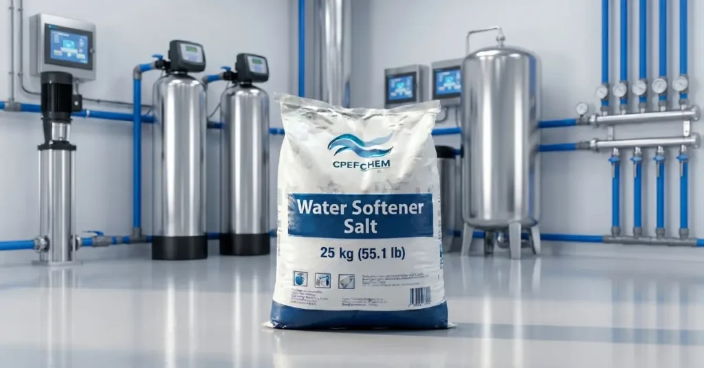 1000kg jumbo bags of water softener salt dispatched from OpefChem plant for bulk delivery to Riyadh, Jeddah and Dammam